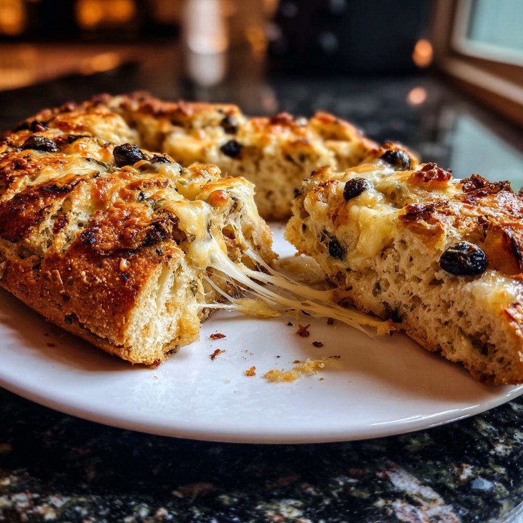 Zupfbrot Mit Oliven Und Käse