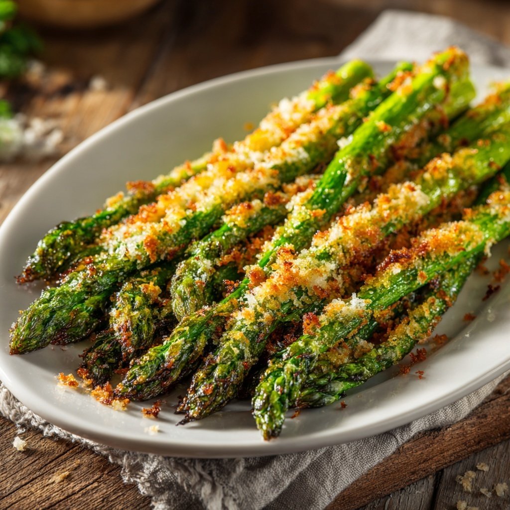 Grüner Spargel Mit Parmesan Kruste