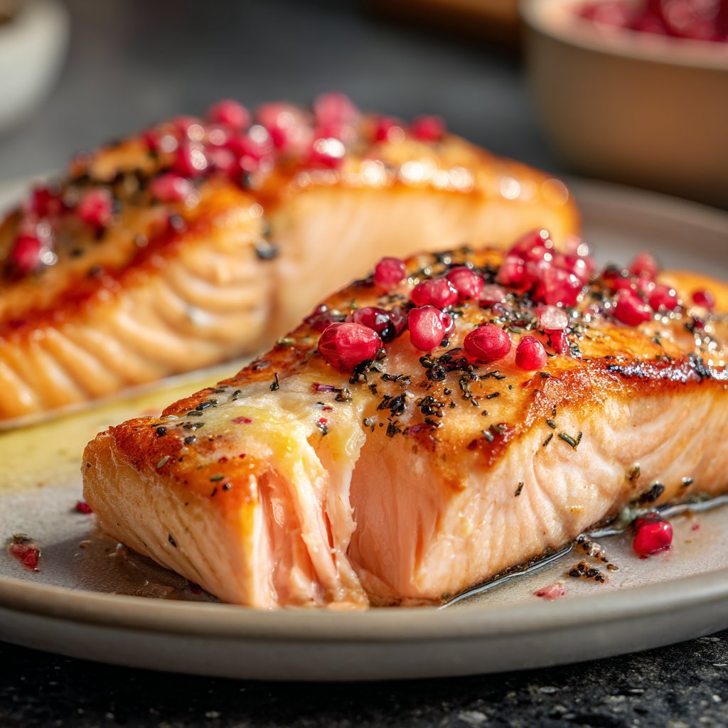 Lachs mit Rosenpfeffer und Butter