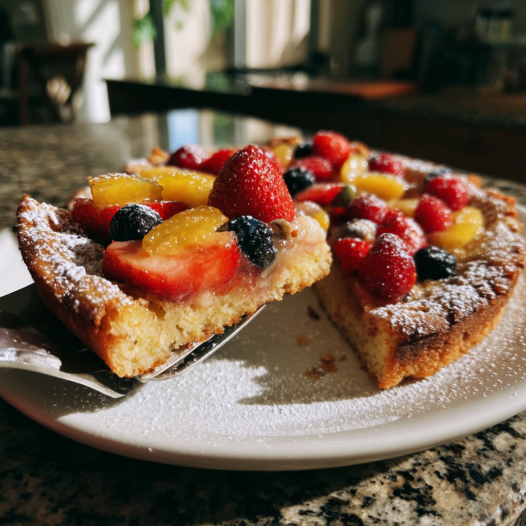 Blechkuchen mit Früchten der Saison