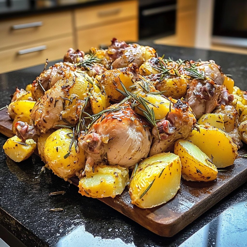 Hähnchen-Rosmarinkartoffel-Blech