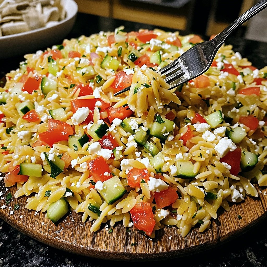 Griechischer Orzo Nudelsalat